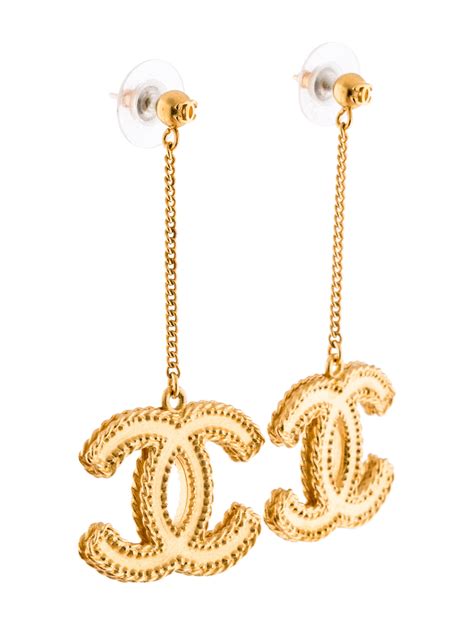 chanel inspired drop earrings